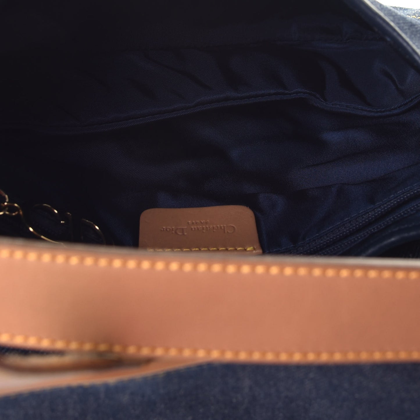 Denim Calfskin Saddle Bag Blue