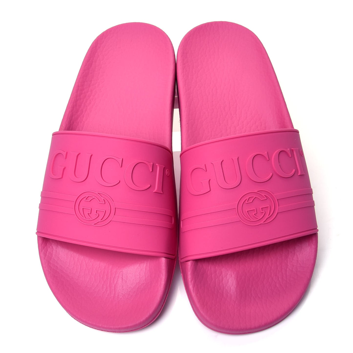 Rubber Womens Logo Slide Sandals 40 Fuchsia
