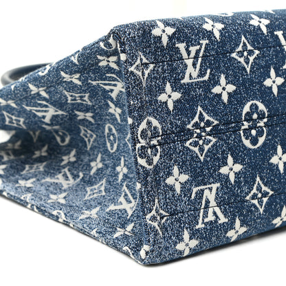 Louis Vuitton Monogram Jacquard Denim Onthego MM Bleu 8 of 10