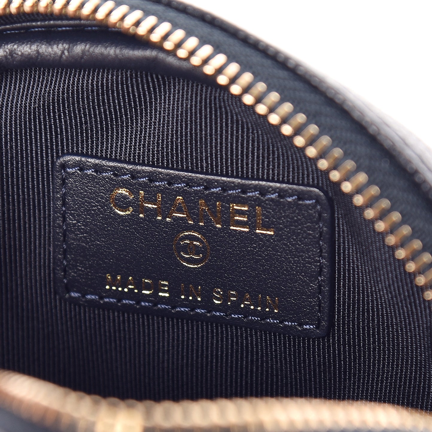Caviar Quilted Zip Around Classic Coin Purse Navy Blue