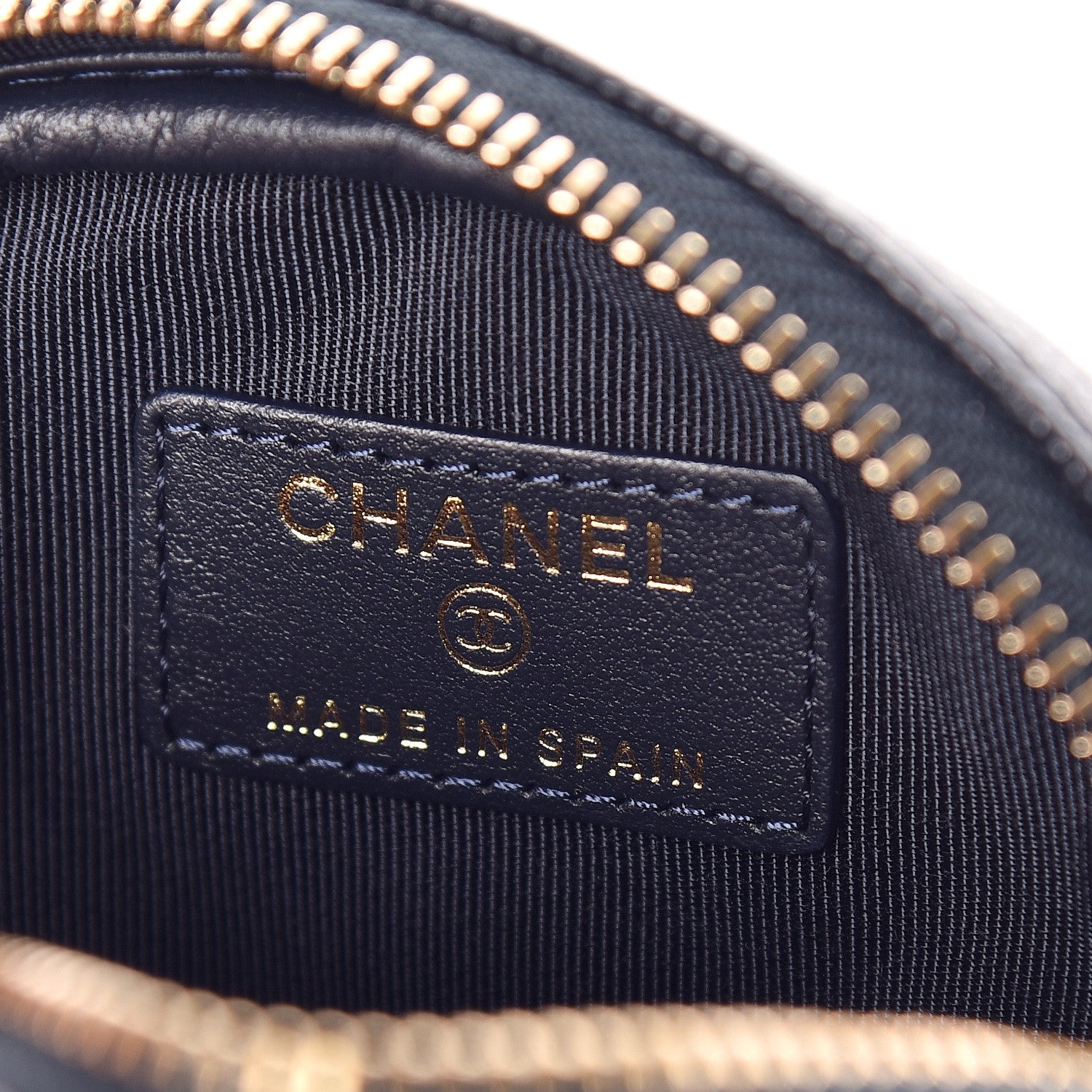 Chanel Caviar Quilted Zip Around Classic Coin Purse Navy Blue 6 of 8