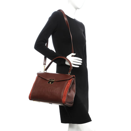 Marc Jacobs Smooth Calfskin Suede Metropolitan Flap Bag Chestnut Pale Gold 2 of 10