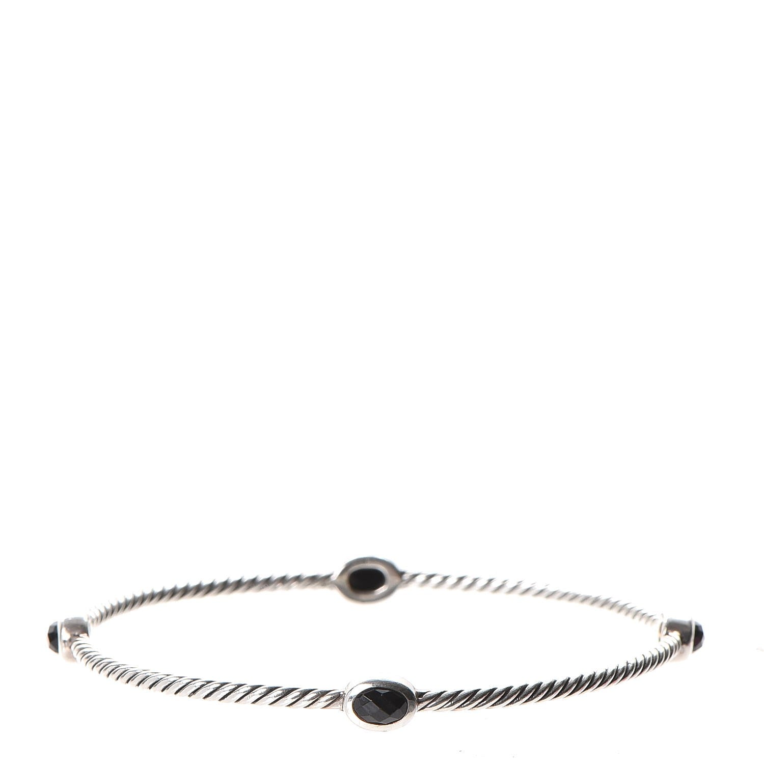 David Yurman Sterling Silver Black Onyx Color Classics Cable Bangles Set of 2 5 of 6