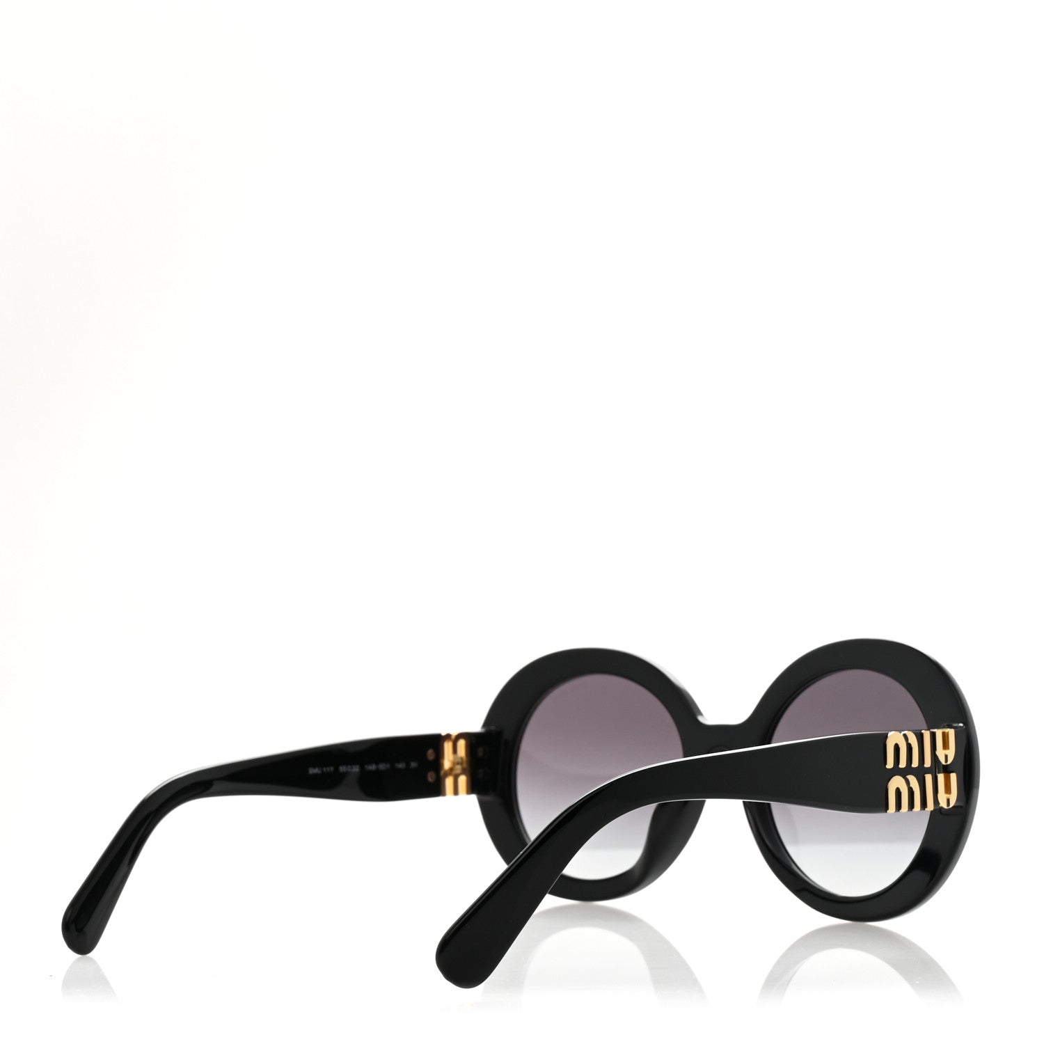 Miu Miu Acetate Round Sunglasses SMU 11Y Black 4 of 7
