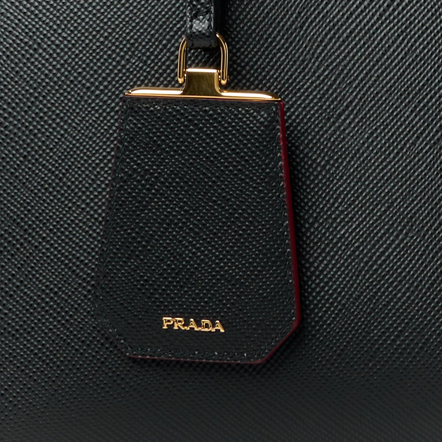 Saffiano Cuir Medium Double Bag Black Fuoco