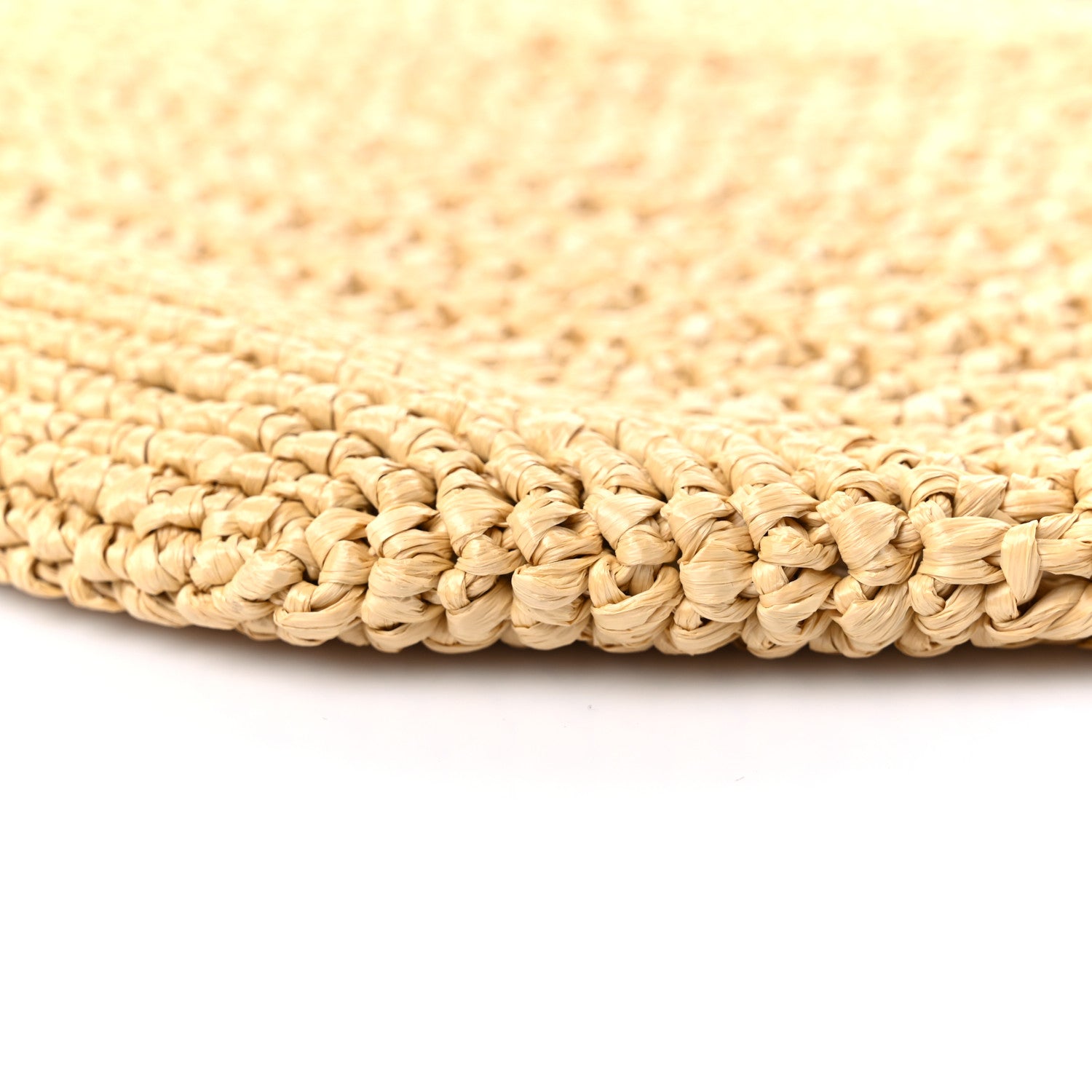 Prada Yarn Raffia Effect Crochet Logo Embroidered Shopping Tote Bag Naturale 9 of 9