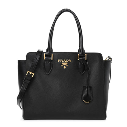 Prada Saffiano Soft Calfskin Small Zippered Tote Black 1 of 4