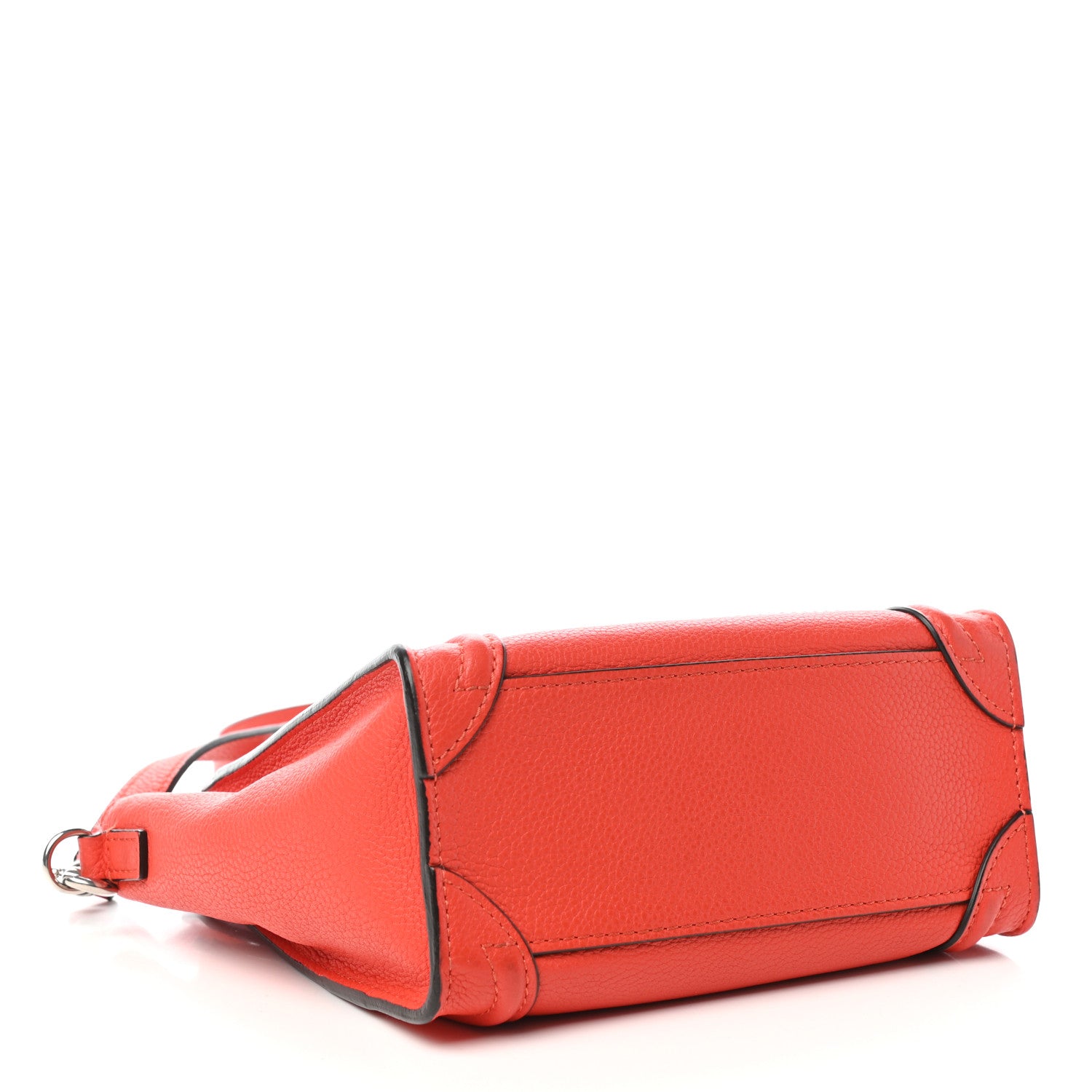 Celine Drummed Calfskin Nano Luggage Coquelicot 4 of 10