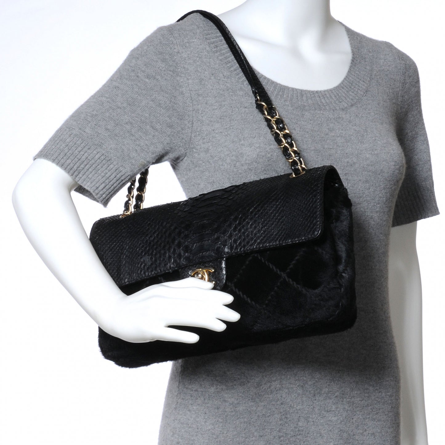 Python Pony Hair Ultimate Stitch Flap Black