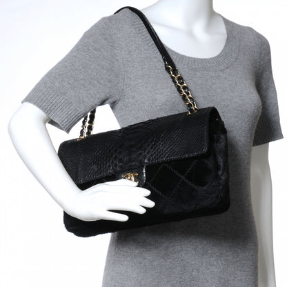 Chanel Python Pony Hair Ultimate Stitch Flap Black 2 of 8
