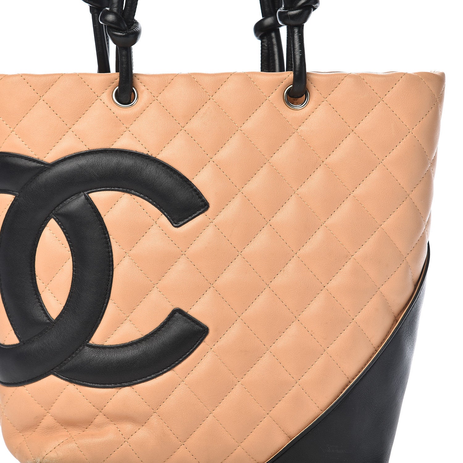 Chanel Calfskin Quilted Medium Cambon Tote Beige Black 19 of 19