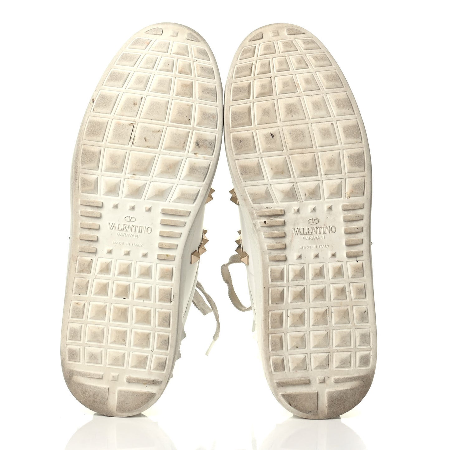 Calfskin Rockstud Untitled Open Sneakers 37.5 White