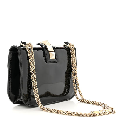 Valentino Garavani Patent Small Glam Lock Rockstud Flap Black 3 of 13