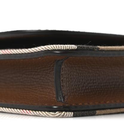 Burberry Grained Calfskin House Check Tartan Mix Hampshire Wallet On Chain Tan 9 of 10