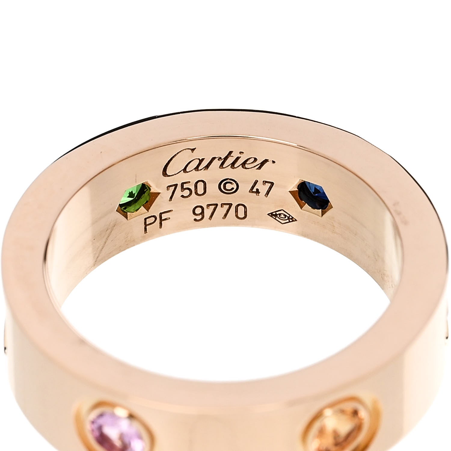 Cartier 18K Pink Gold Sapphire Garnet Amethyst 5.5mm LOVE Ring 47 4.25 4 of 4
