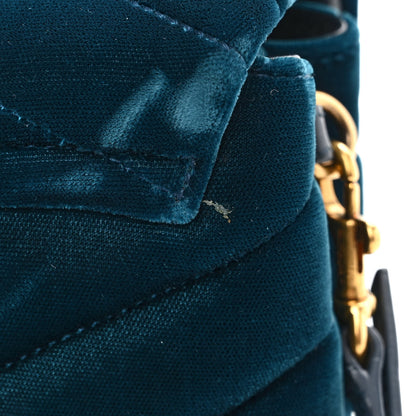 Saint Laurent Velvet Y Quilted Monogram Toy Loulou Chain Satchel Dark Ottanio 10 of 10