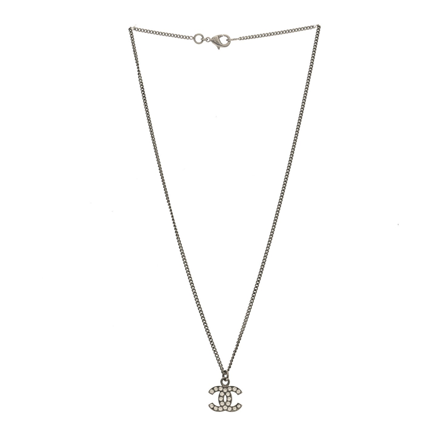 Crystal Timeless CC Necklace Silver