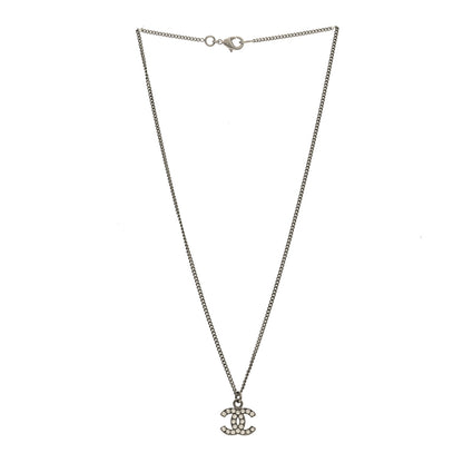 Chanel Crystal Timeless CC Necklace Silver 3 of 4