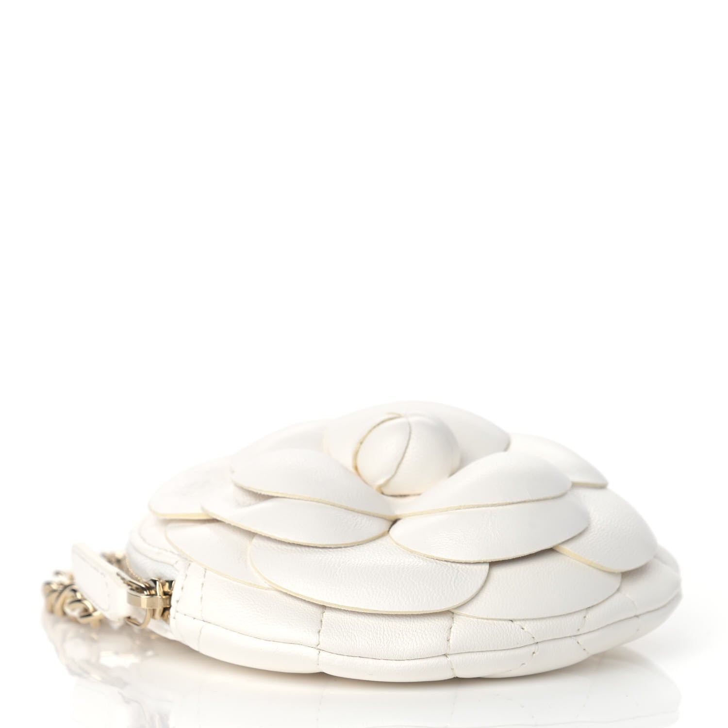 Chanel Lambskin Mini Camellia Bouquet Clutch With Chain White 4 of 9