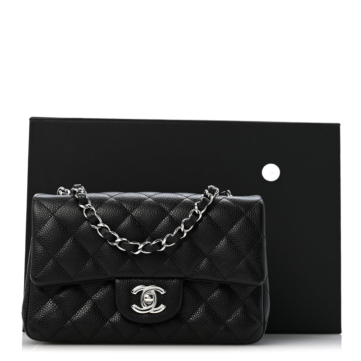 Caviar Quilted Mini Rectangular Flap Black