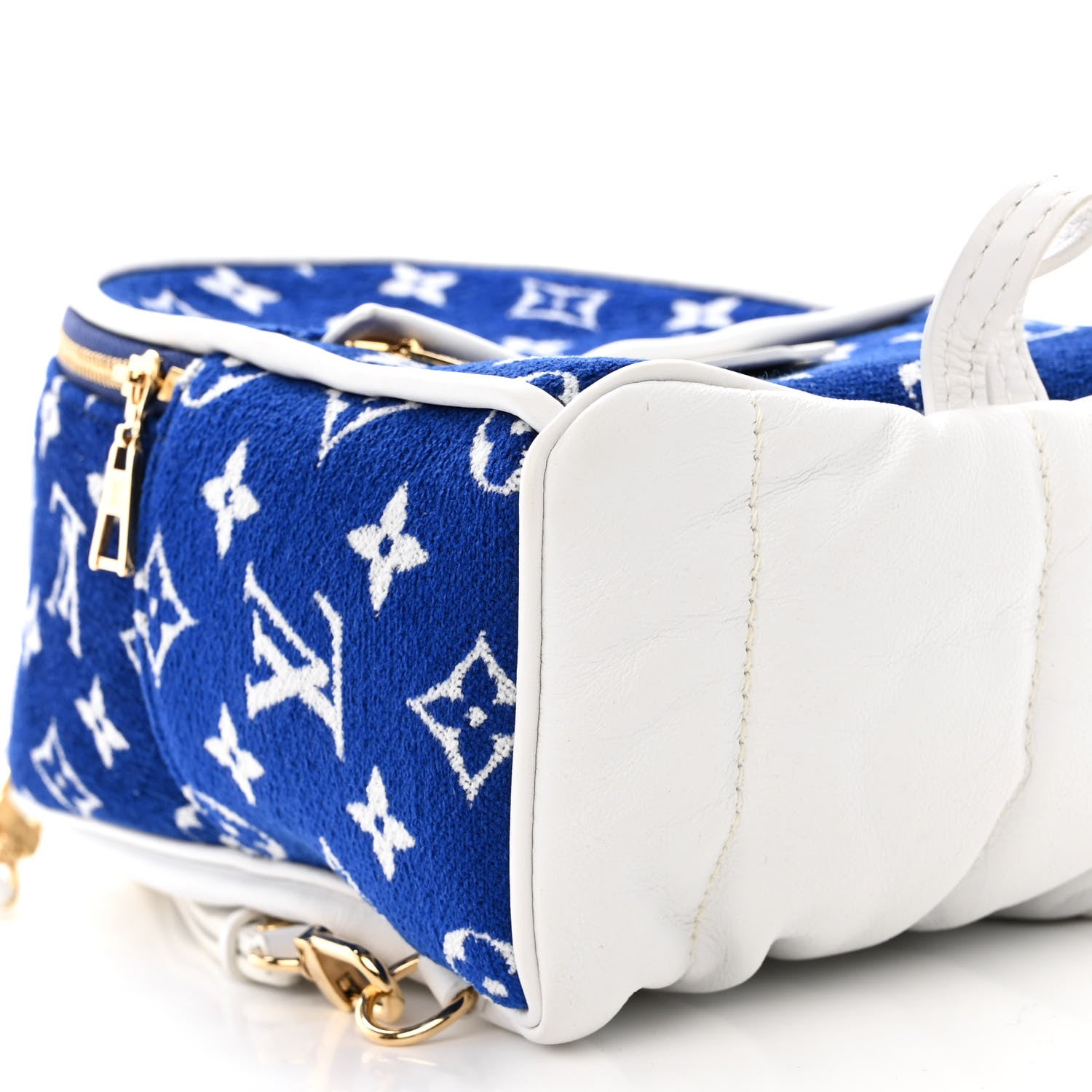 Louis Vuitton Jacquard Velvet Monogram Palm Springs Backpack Mini Blue 8 of 9