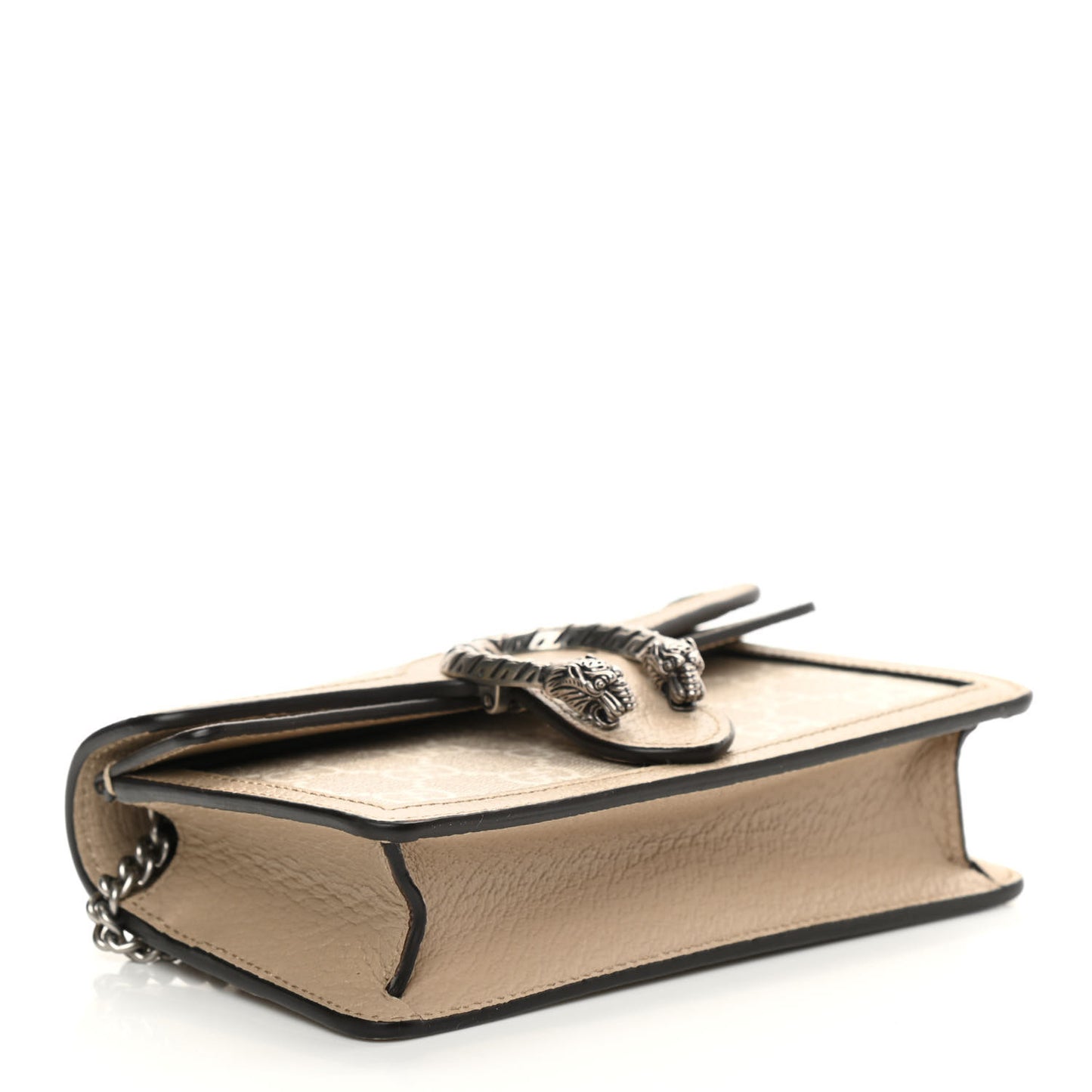 GG Supreme Monogram Textured Dollar Calfskin Super Mini Dionysus Shoulder Bag Beige Mystic White Oatmeal