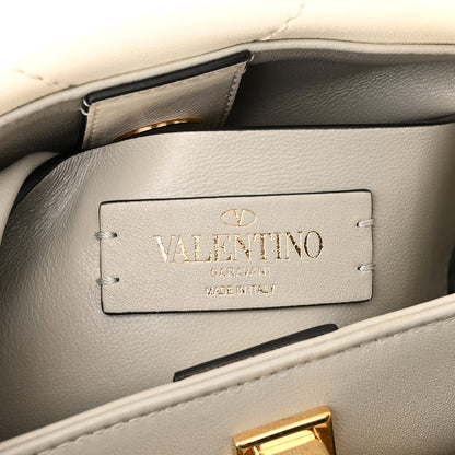 Valentino Garavani Nappa Enamel Small Roman Stud The Handle Bag Ivory 6 of 9