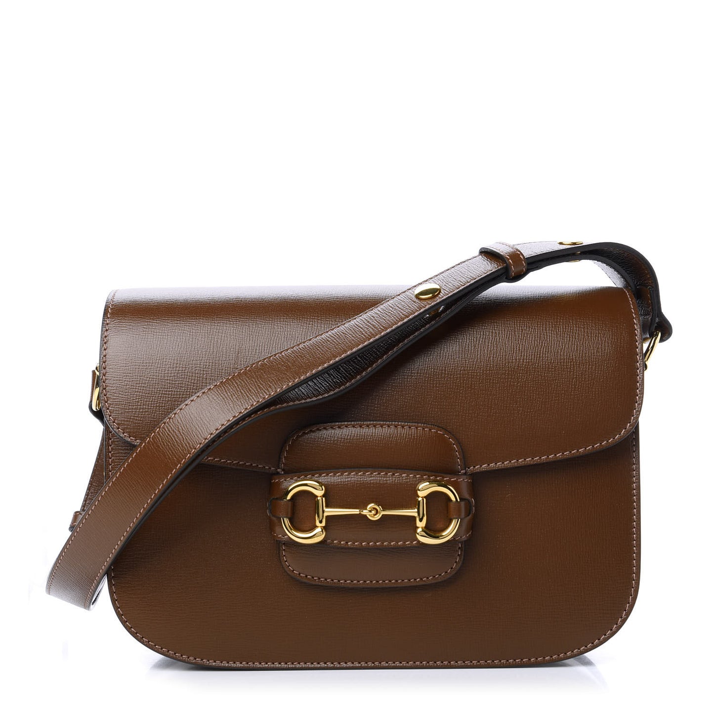 Azalea Calfskin Horsebit 1955 Shoulder Bag Brown Sugar
