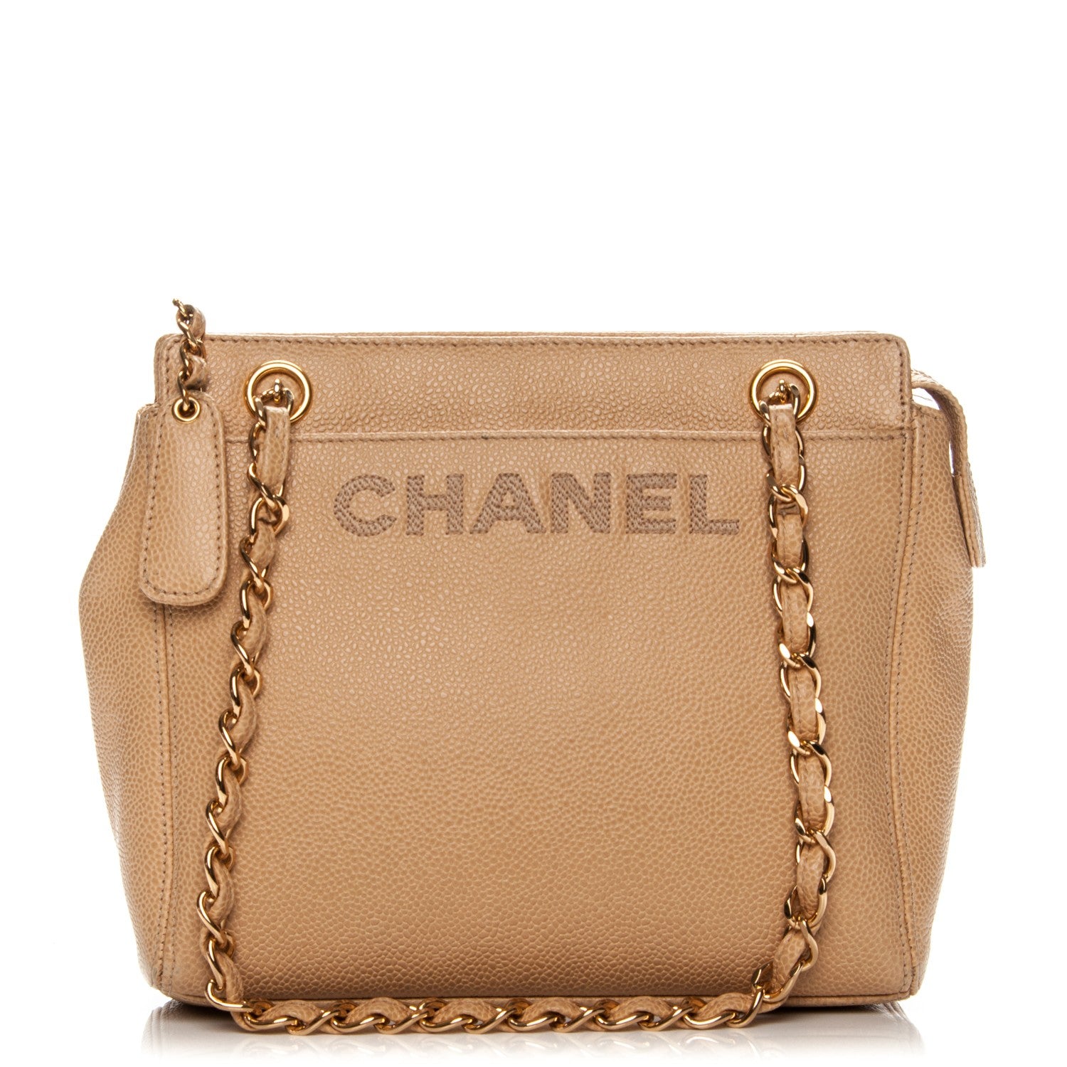 Chanel Caviar Handbag Beige 1 of 8