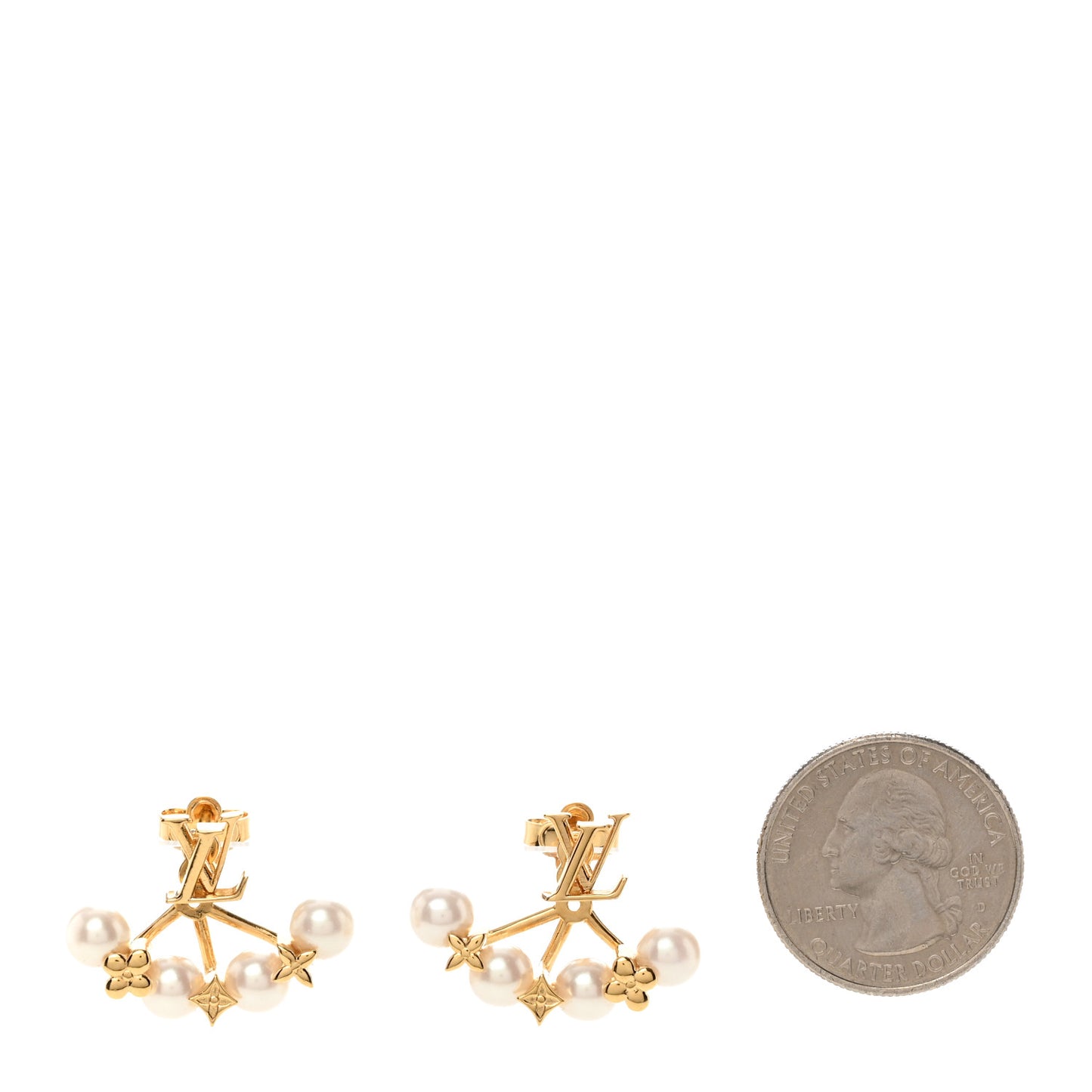Pearl Minigram Pearls Earrings Gold