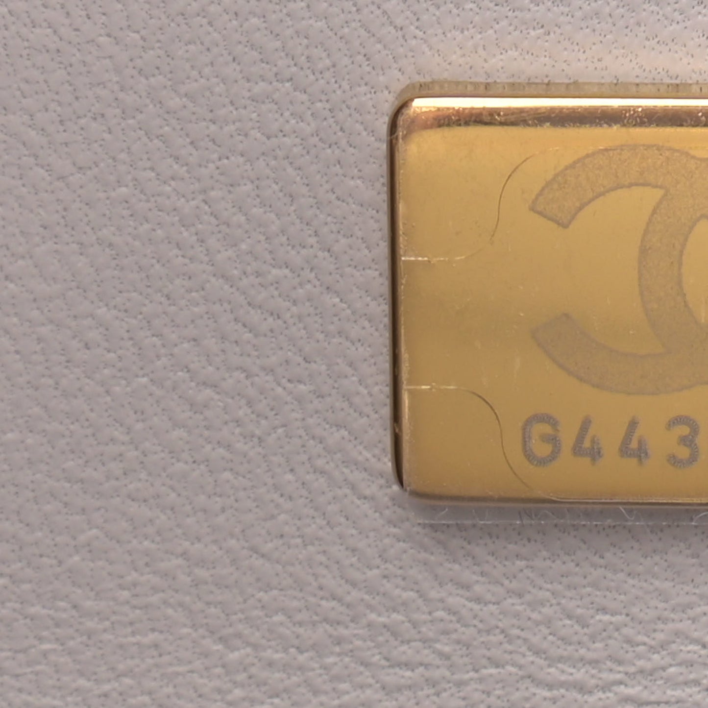 Caviar Quilted Jumbo Double Flap Light Grey