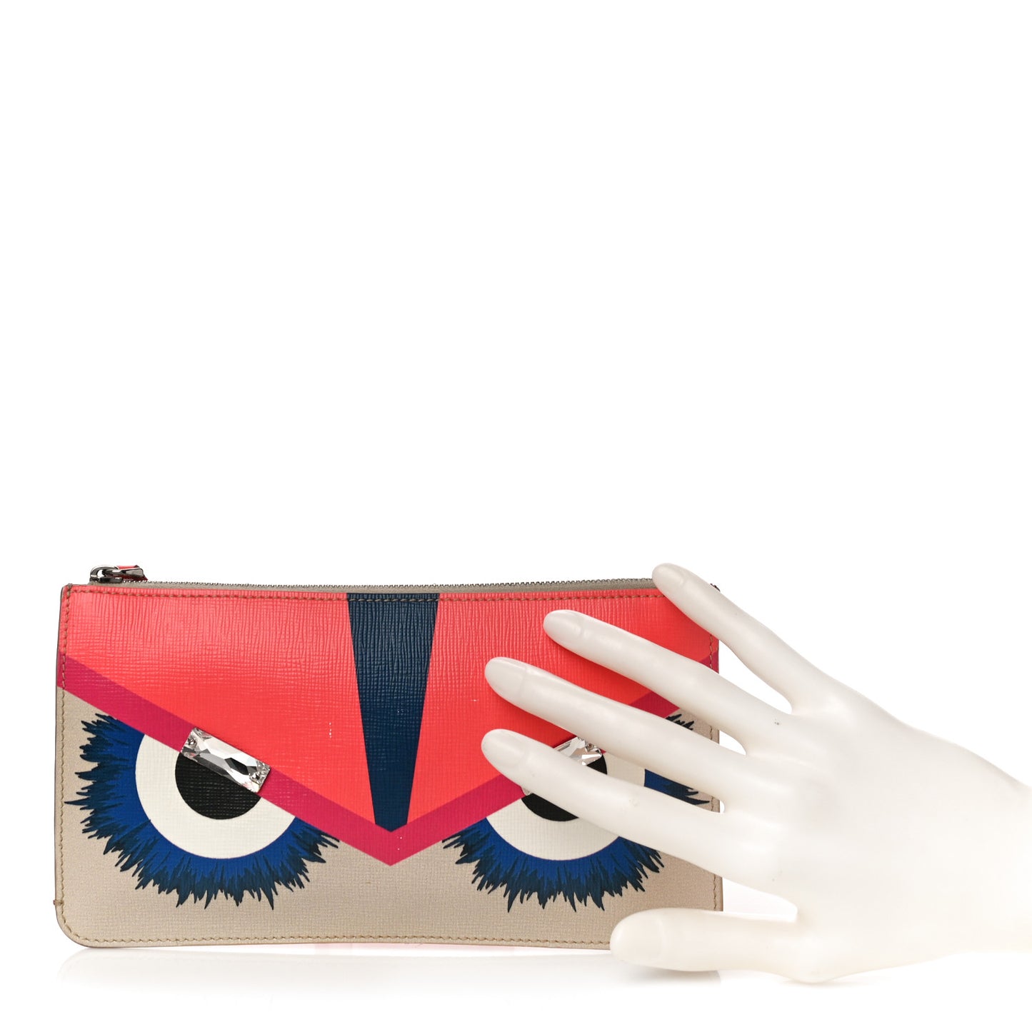 Vitello Elite Crystal Eye Monster Zip Pouch Bellini Multicolor
