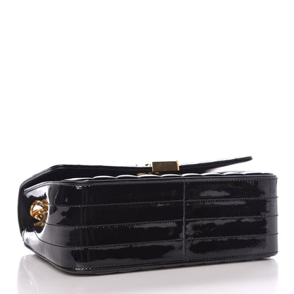 Saint Laurent Patent Matelasse Monogram Large Vicky Chain Bag Black 4 of 9