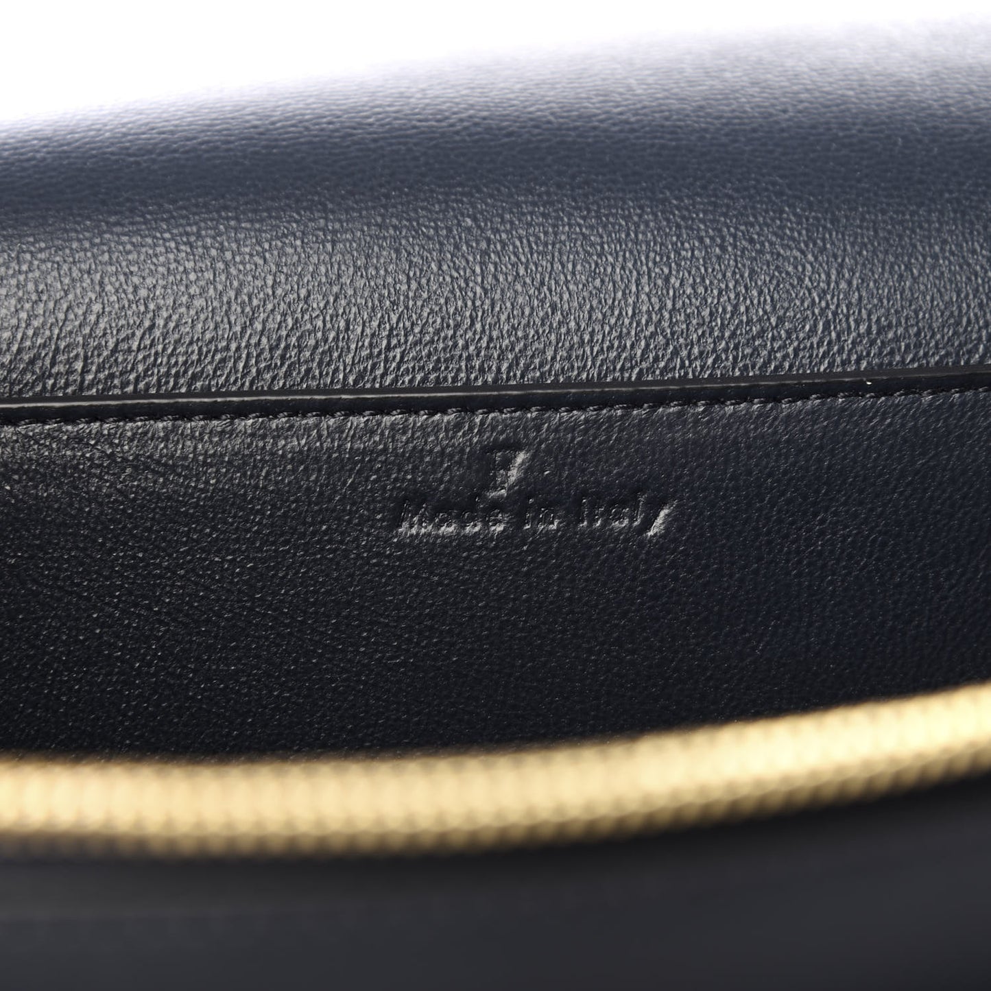 Shiny Smooth Calfskin Medium Frame Shoulder Bag Dark Navy Claycourt