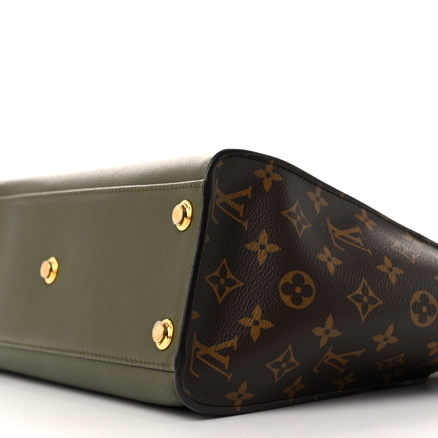 Louis Vuitton Calfskin Monogram On My Side MM Laurier Green Toffee Latte Beige 9 of 9