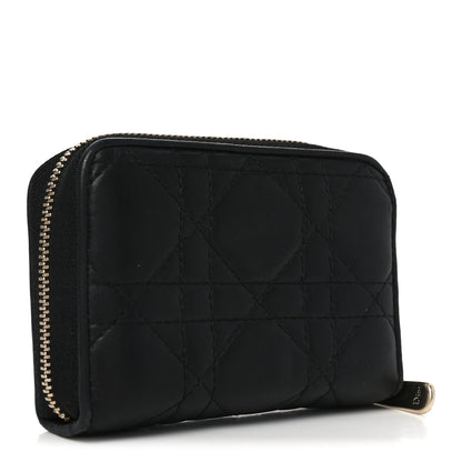 Christian Dior Lambskin Cannage Gusset Card Holder Black 3 of 9