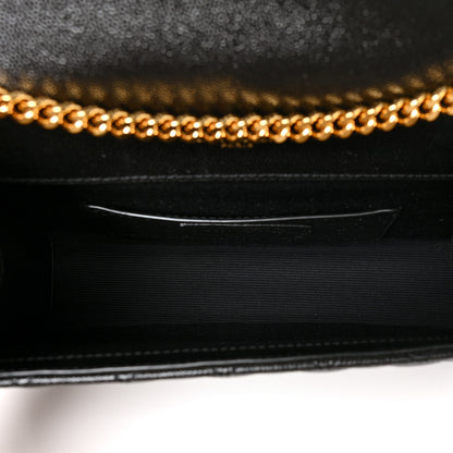 Saint Laurent Grain De Poudre Textured Mixed Matelasse Triquilt Small Monogram Satchel Black 5 of 9