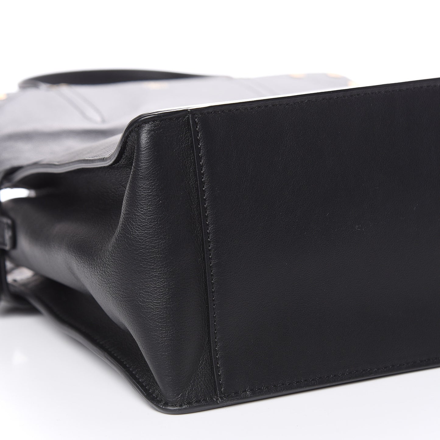Vitello Grace Bi-Color FF 1974 Embossed Flip Tote Black Maya
