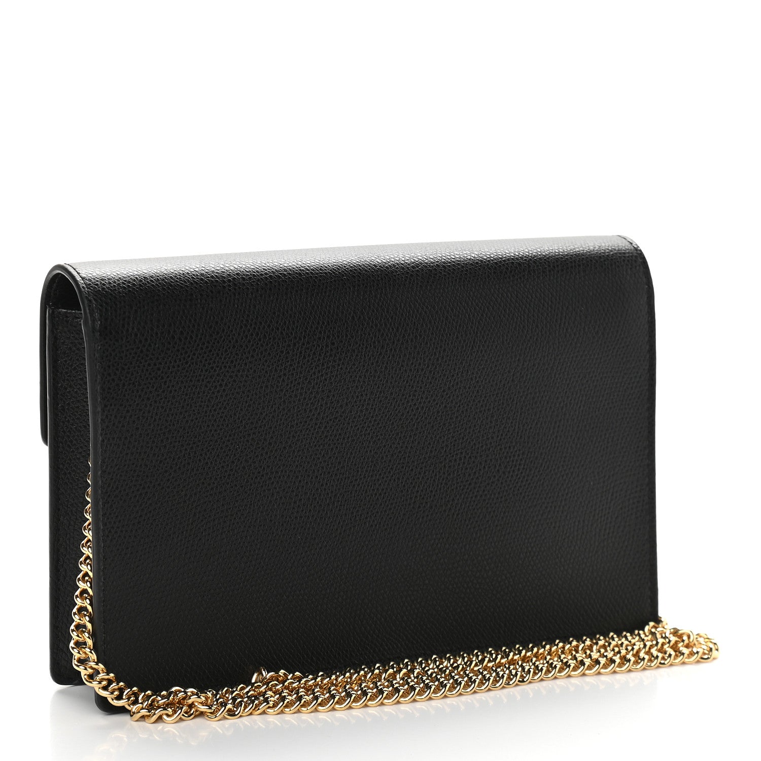 Fendi Vitello Cruise F is Fendi Medium Envelope Wallet on Chain Black 3 of 9