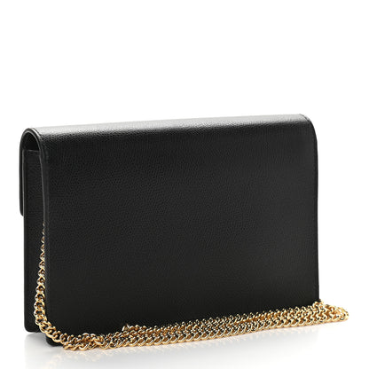 Fendi Vitello Cruise F is Fendi Medium Envelope Wallet on Chain Black 3 of 9