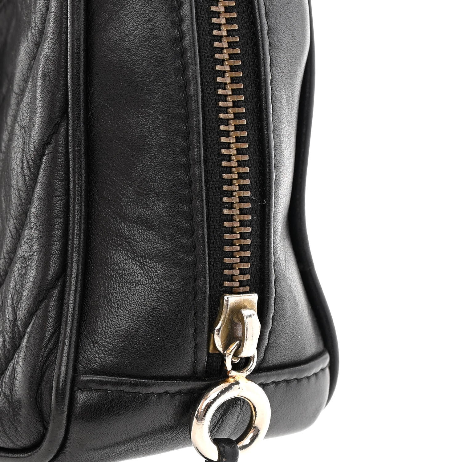 Chanel Lambskin Chevron Quilted Small Camera Case Black 13 of 15
