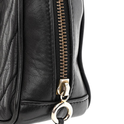 Chanel Lambskin Chevron Quilted Small Camera Case Black 13 of 15