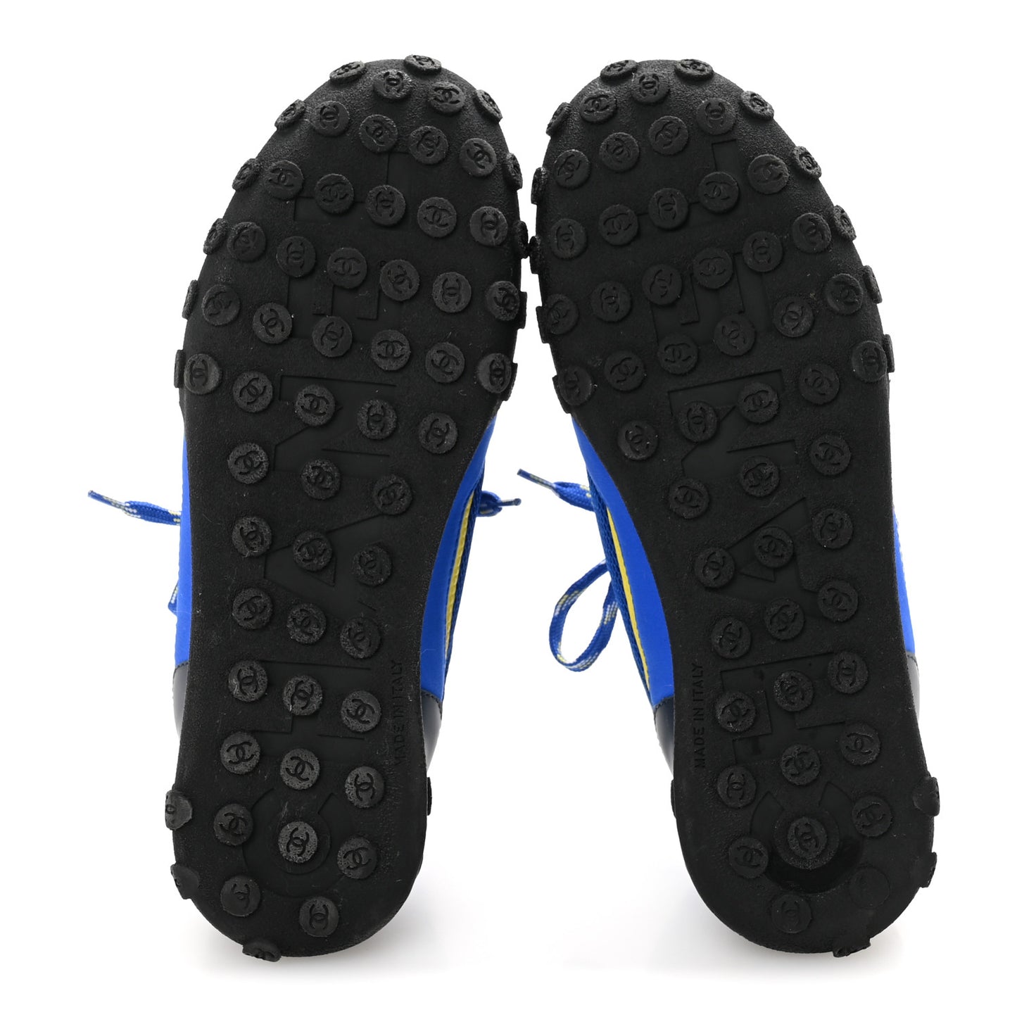 Calfskin Mesh Lycra Womens Logo Sneakers 38 Royal Blue