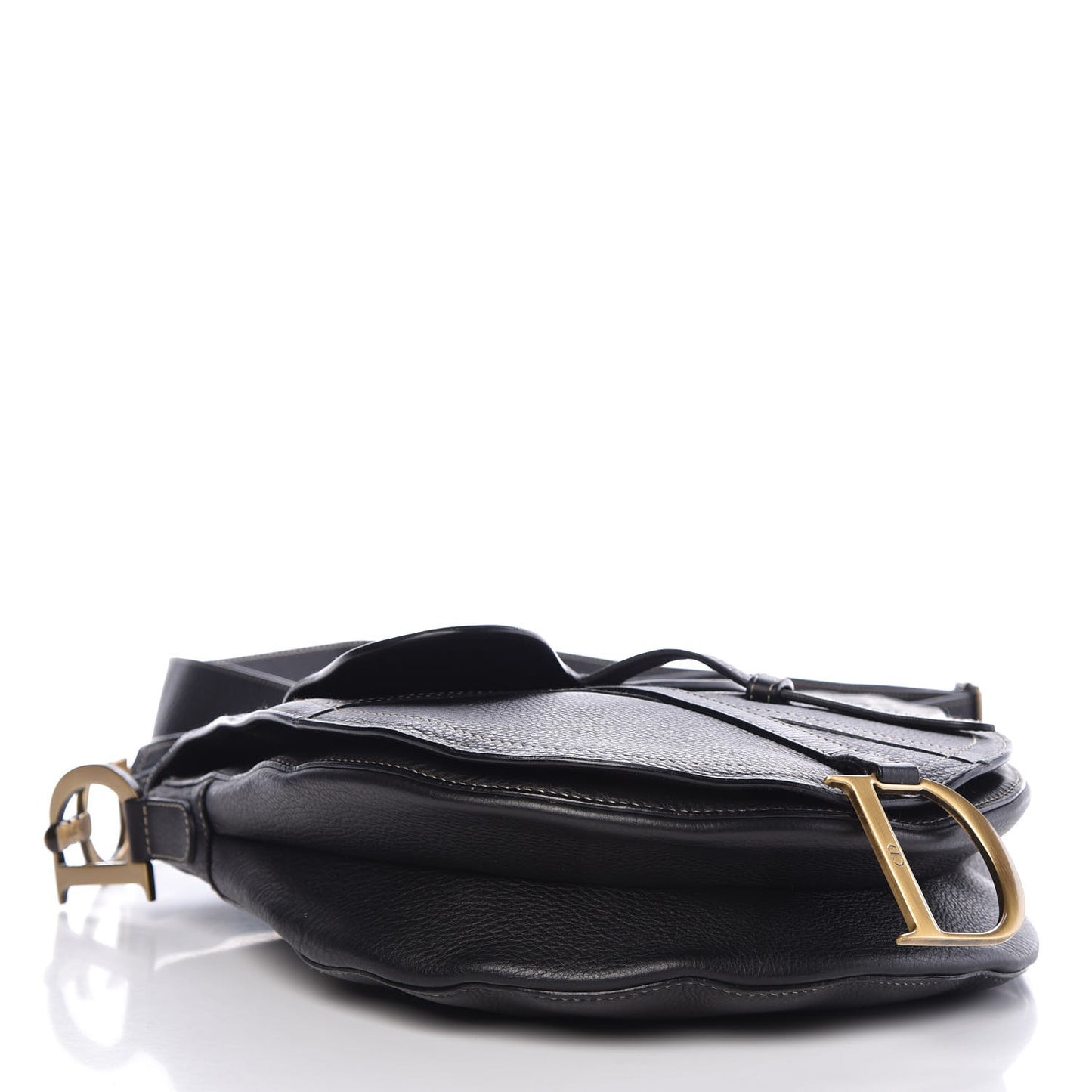Calfskin Baudrier Saddle Bag Black