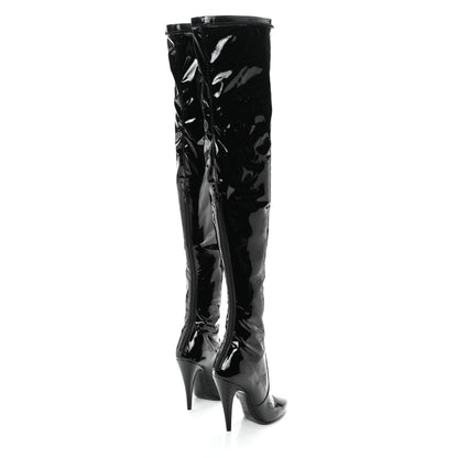 Saint Laurent Latex Ayalah 110 Over The Knee Boots 38 Black 4 of 7