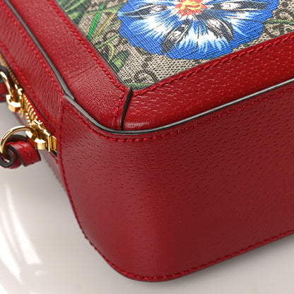 Gucci GG Supreme Monogram Flora Web Small Ophidia Top Handle Shoulder Bag Hibiscus Red 8 of 9