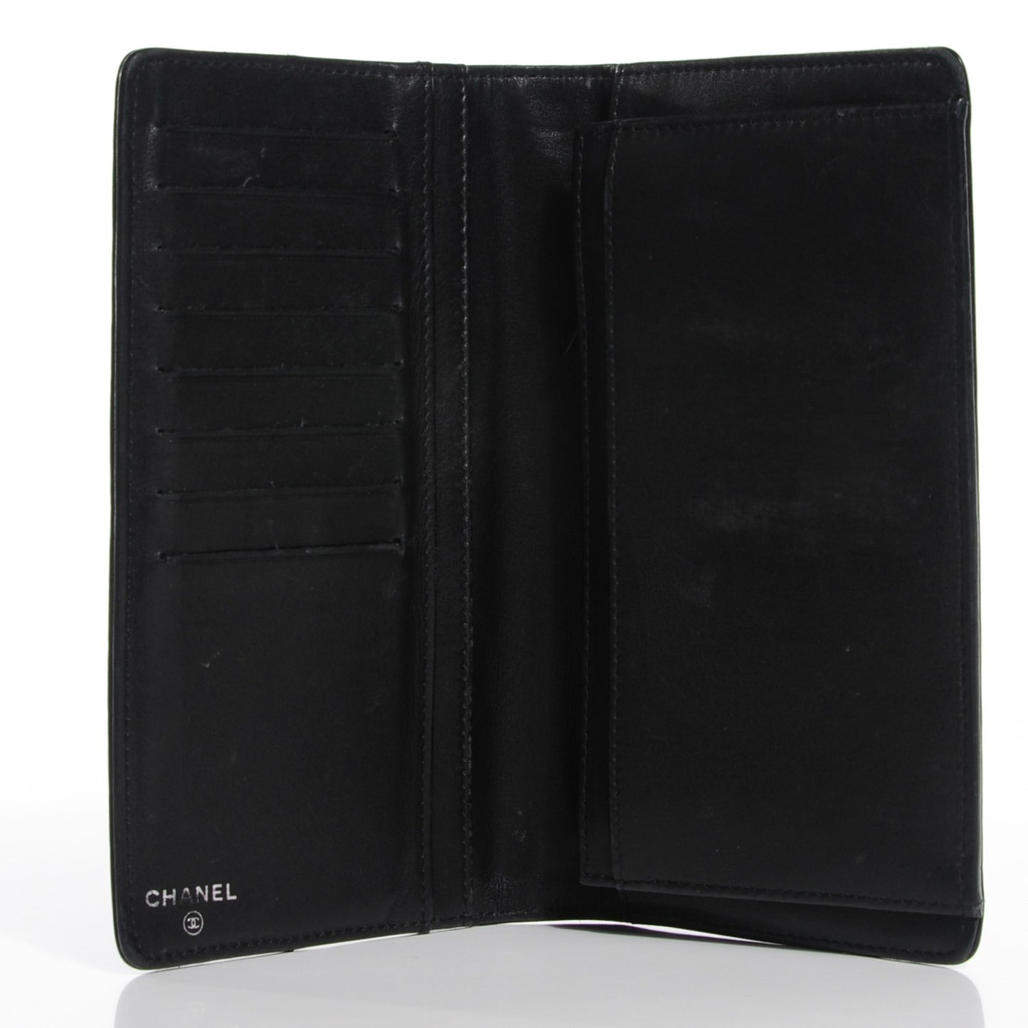 Lambskin Quilted Yen Wallet Black
