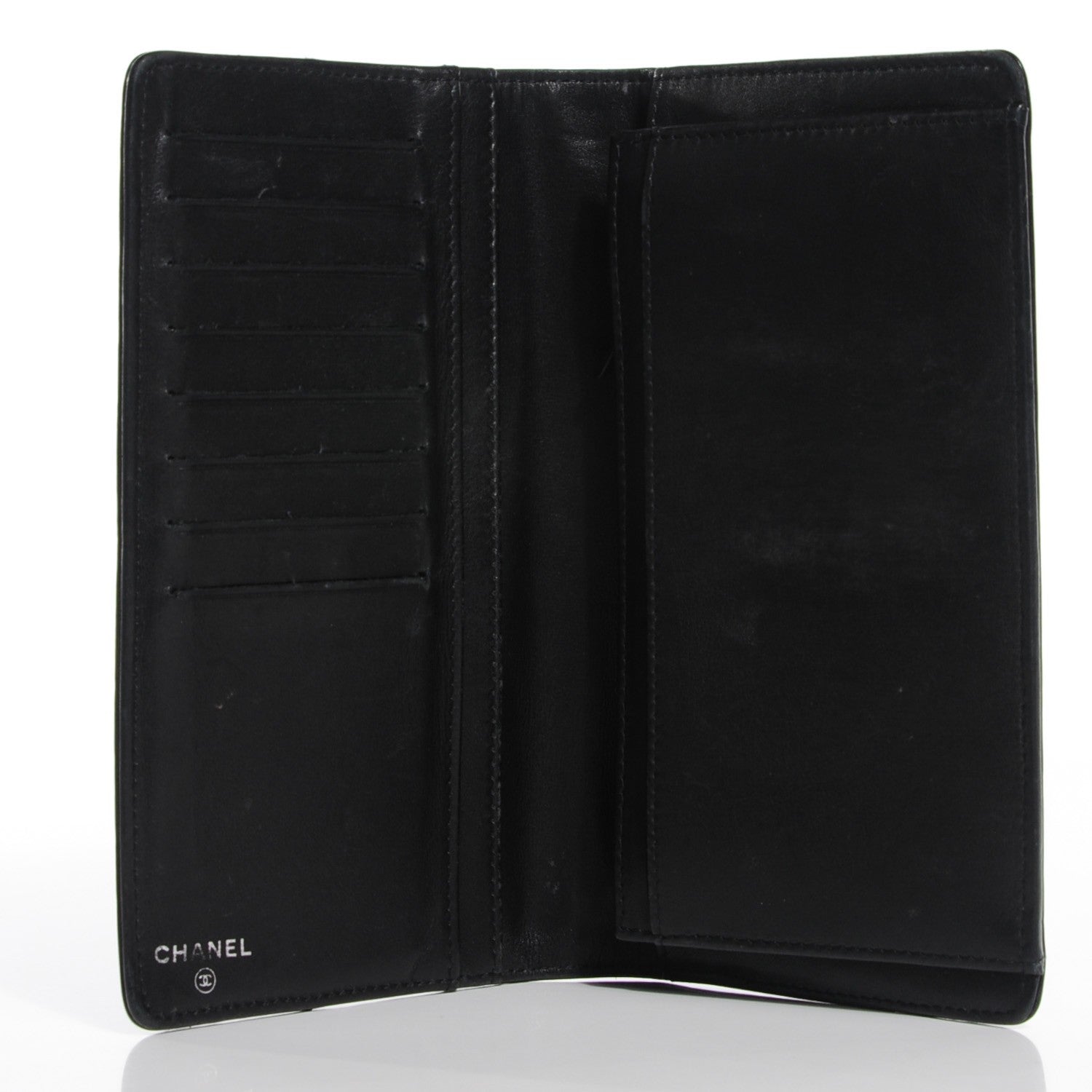 Chanel Lambskin Quilted Yen Wallet Black 5 of 8