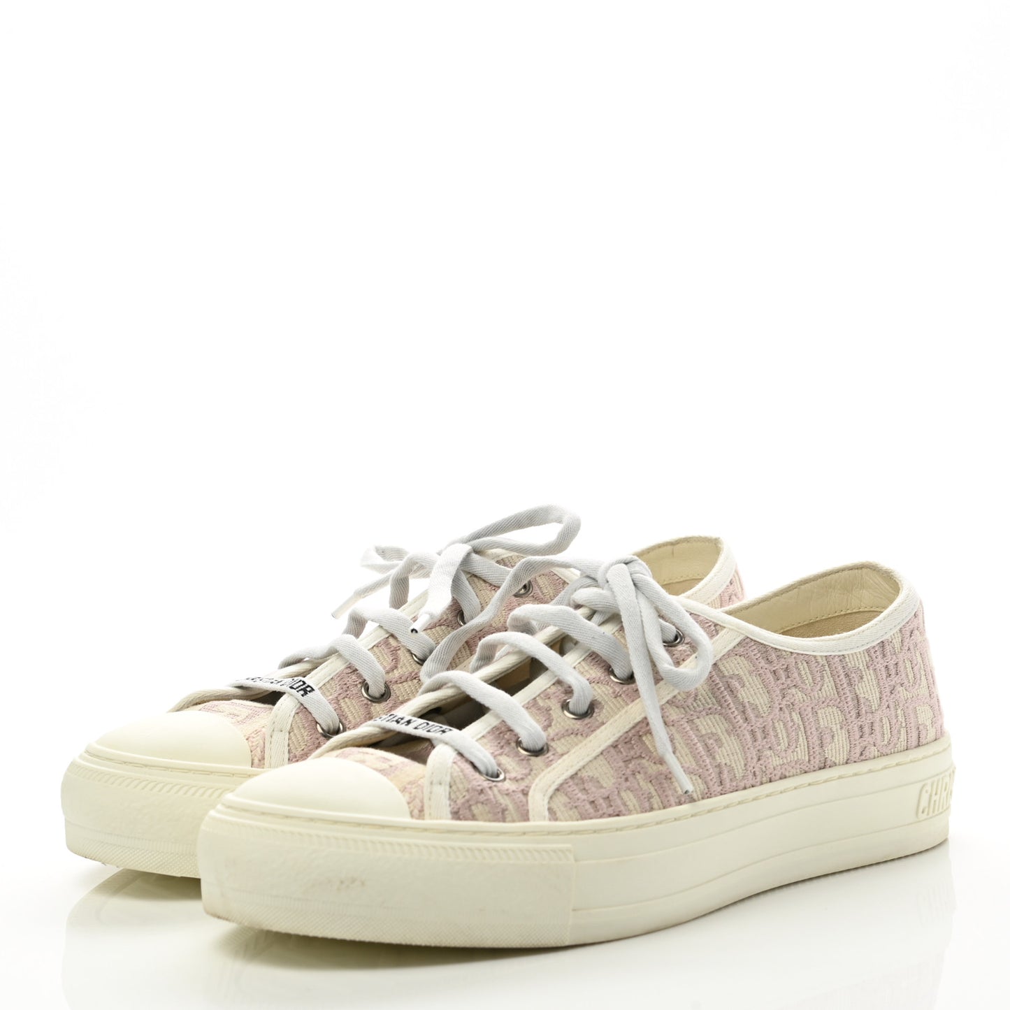 Canvas Oblique Walk'N'Dior Low Top Sneakers 39 Powder Nude