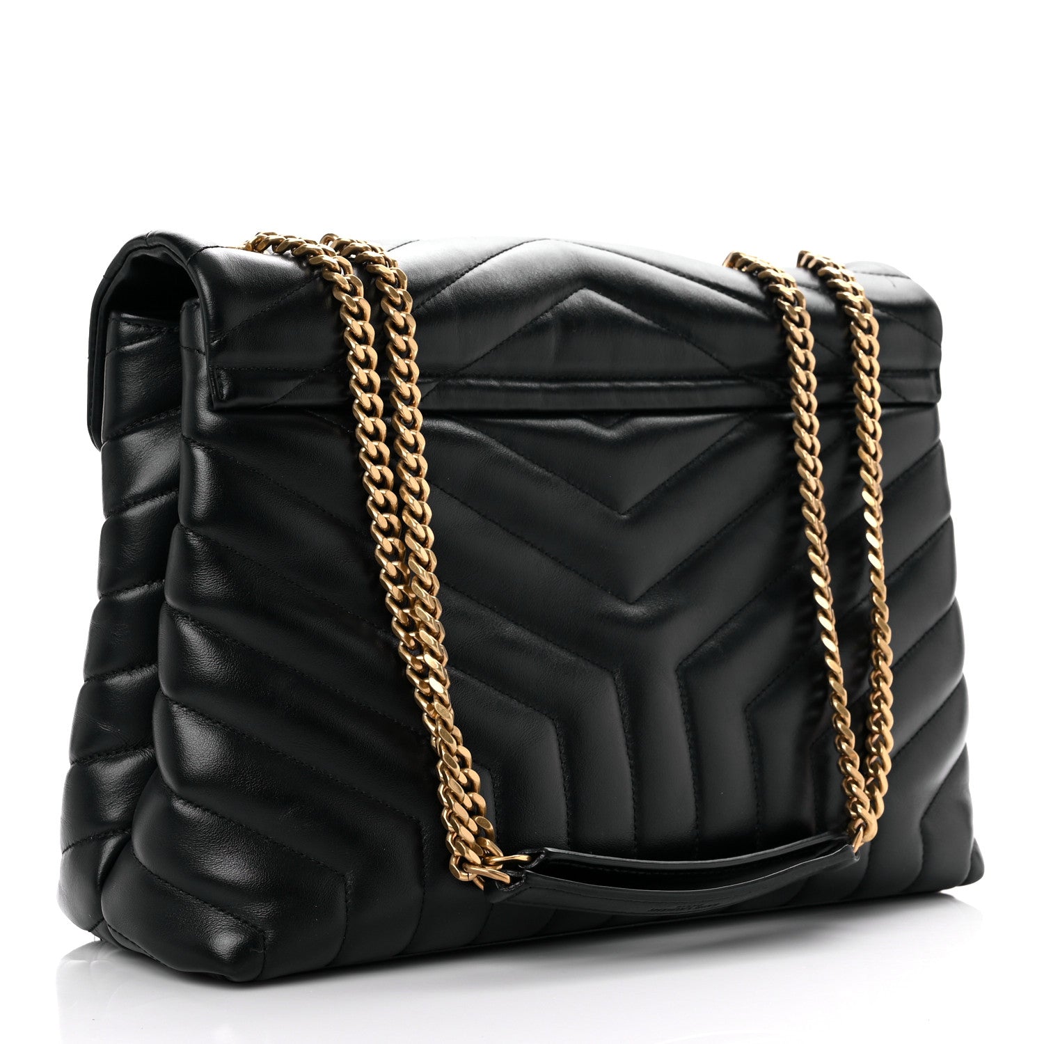 Saint Laurent Calfskin Y Quilted Monogram Medium Loulou Chain Satchel Black 3 of 18